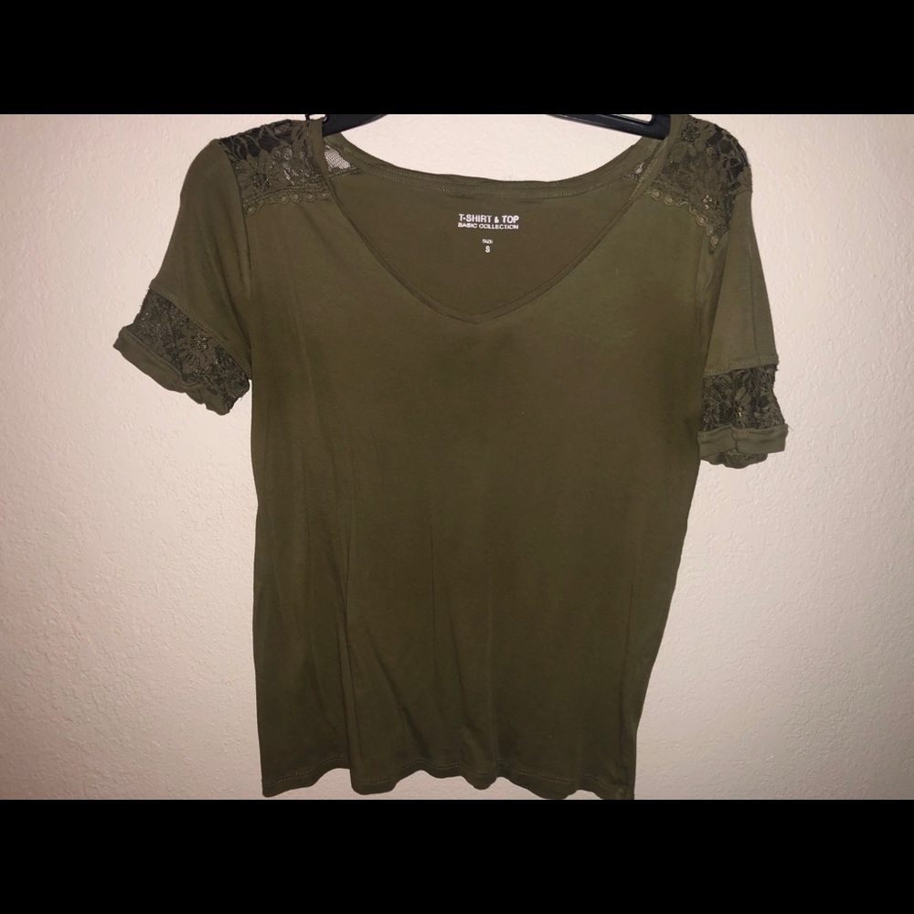 Olive Lace Top